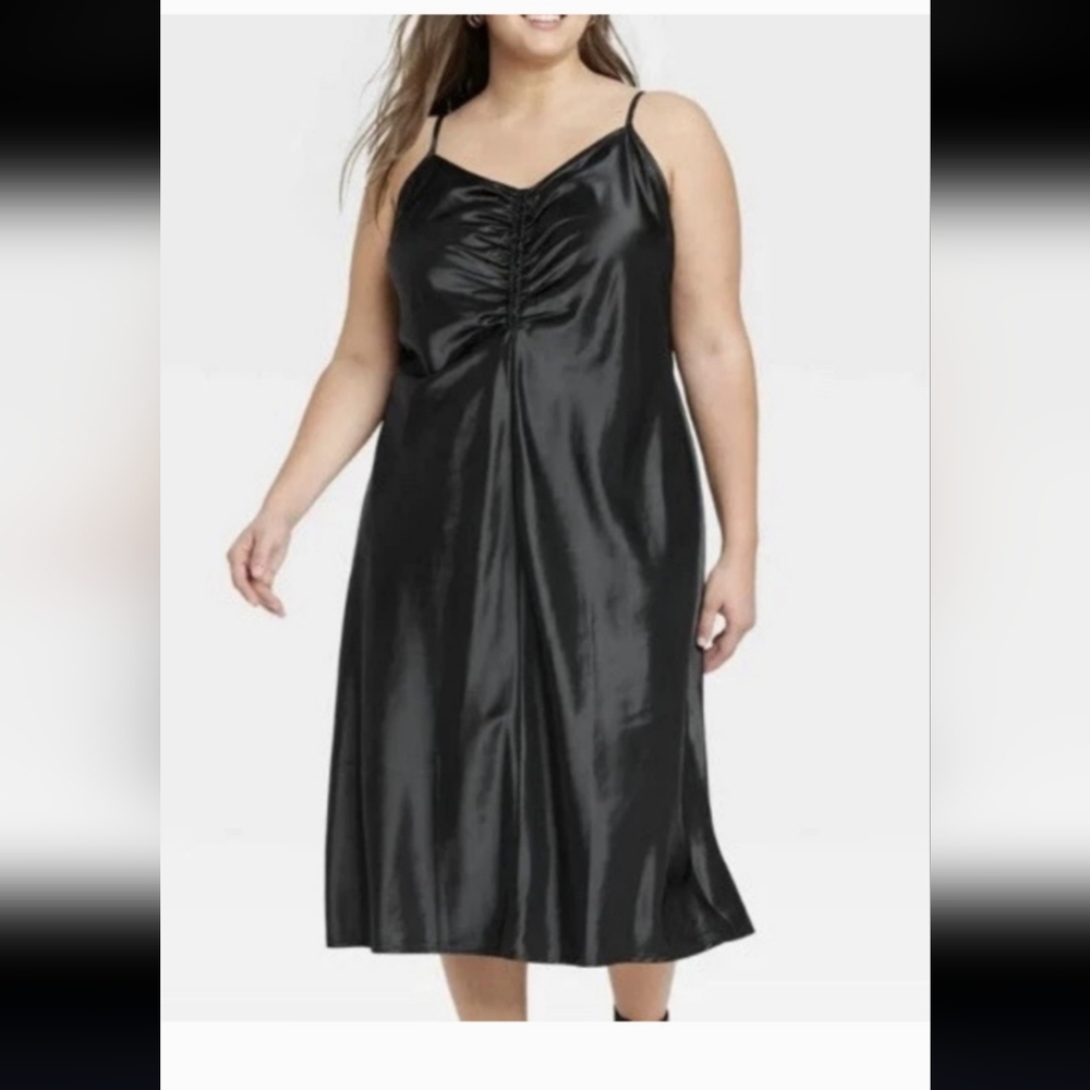Elegant Black Satin Dress